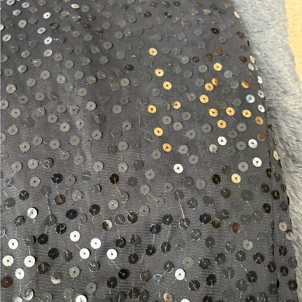 Vintage Y2K 2000s edgy cocktail boho disco sequin midi black skirt size 25